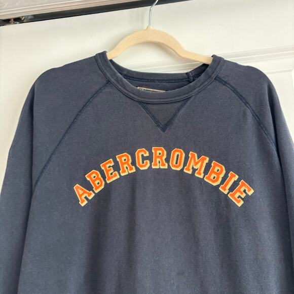 Vintage Abercrombie & Fitch Shirt Adult L Blue Logo V Neck Sweatshirt Y2K 90s - Picture 5 of 9